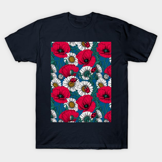 Poppies, daisies and ladybugs T-Shirt by katerinamk